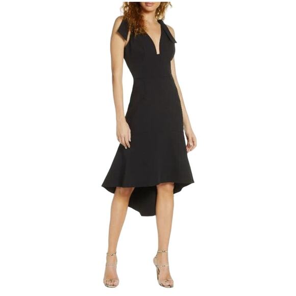 Harlyn Bow Shoulder Cocktail Dress Black Size Small - Picture 1 of 8